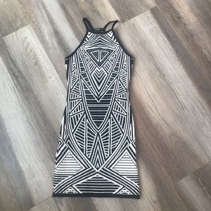 Abstract Bodycon Racerback Dress